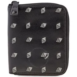 Ví Cầm Tay Coach Nam Zip Around Wallet Leather Black/White Small Zip Dot Dia Leather Màu Đen